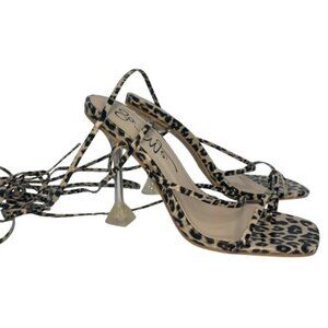 SO ME / Lace Up / Leopard Print / Heels With Clear / Stiletto Heel / Strappy